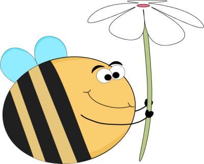 _Funny_Bee_and_a_White_Flower