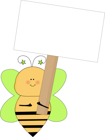 _Green_Star_Bee_Holding_a_Blank_Sign