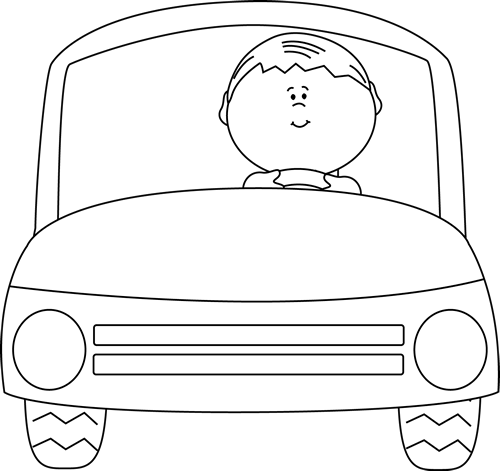 _Black_and_White_Kid_Driving_a_Car