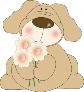 _Dog_Holding_Flowers