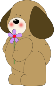 _Dog_Holding_a_Purple_Flower