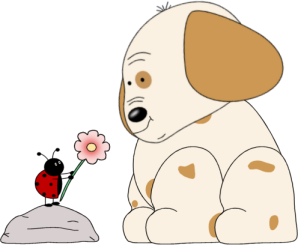 Ladybug_Giving_Flower_to_Puppy