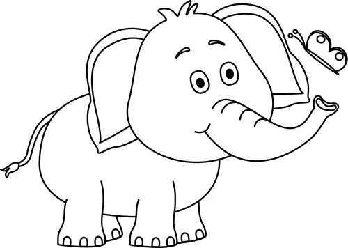 Black_and_White_Elephant_and_Butterfly