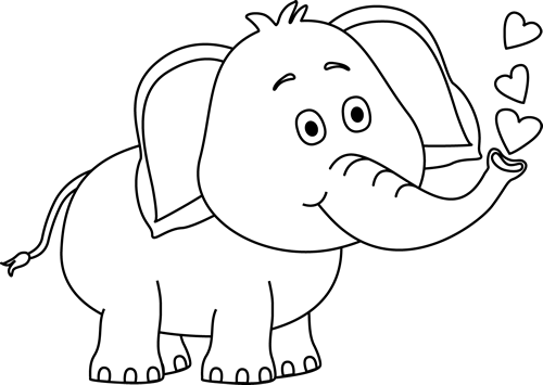 Black_and_White_Elephant_Blowing_Hearts