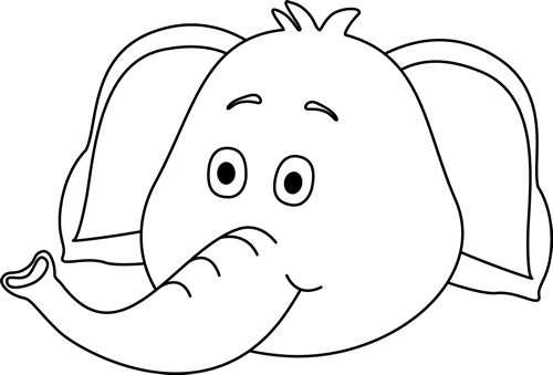 Black_and_White_Elephant_Face