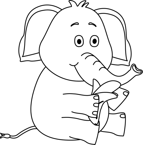 Black_and_White_Elephant_Eating_a_Banana