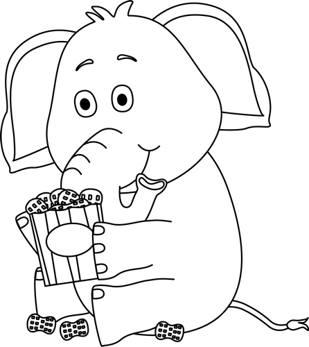 _Black_and_White_Elephant_with_Peanuts