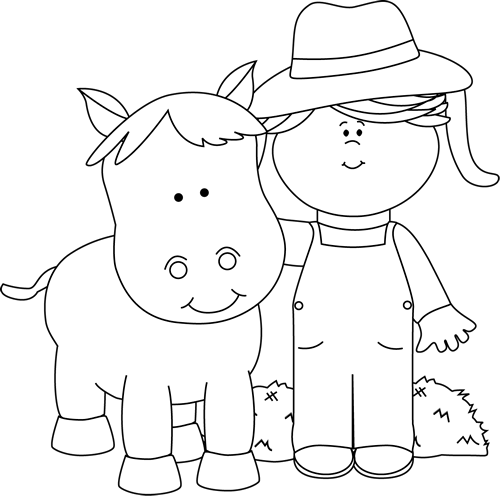Black_and_White_Farm_Girl_with_a_Horse