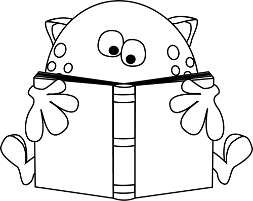 Black_and_White_Monster_Reading_a_Book