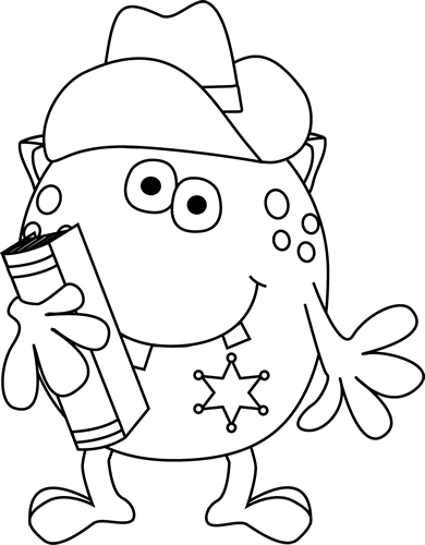 Black_and_White_Monster_Sheriff_with_a_Book