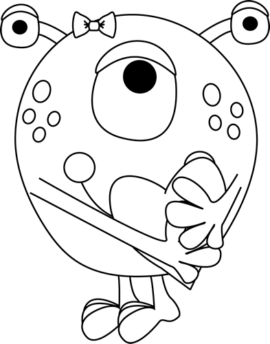 Black_and_White_Girl_Monster_with_a_Heart