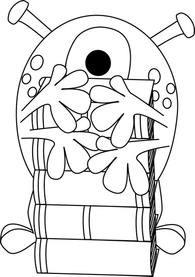 Black_and_White_Monster_Hugging_Books