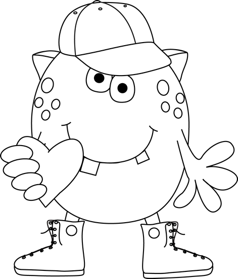 Black_and_White_Boy_Monster_with_Heart