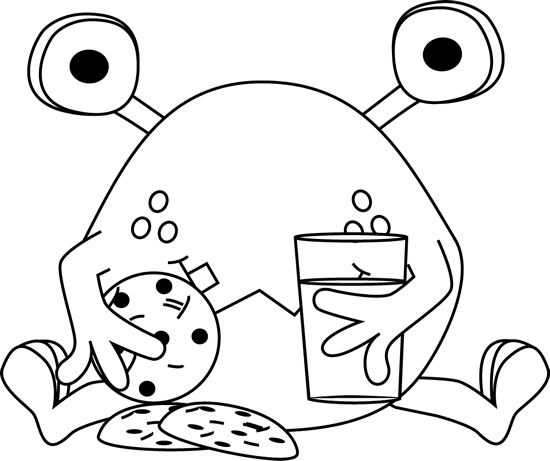 Black_and_White_Monster_Eating_Cookies