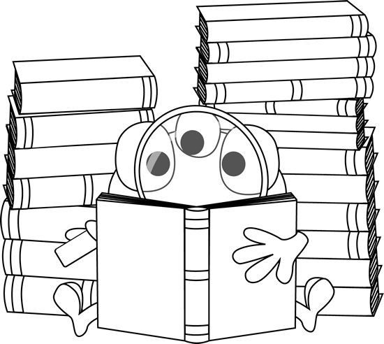 _Black_and_White_Three_Eyed_Monster_Reading